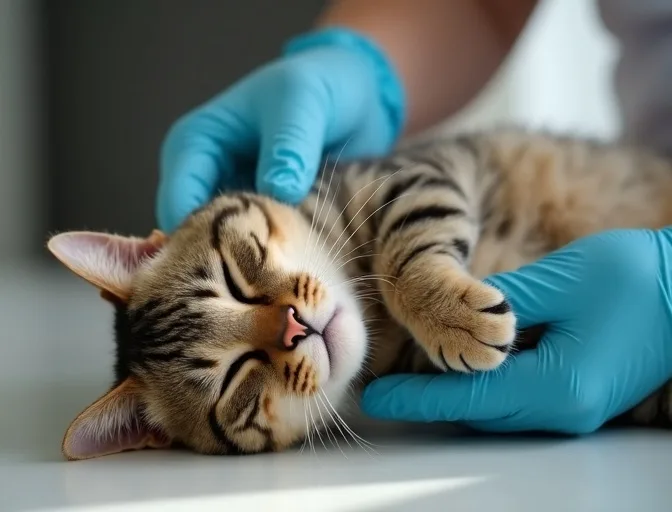 Specialist carefully handling a deceased cat with dignity in Monbulk